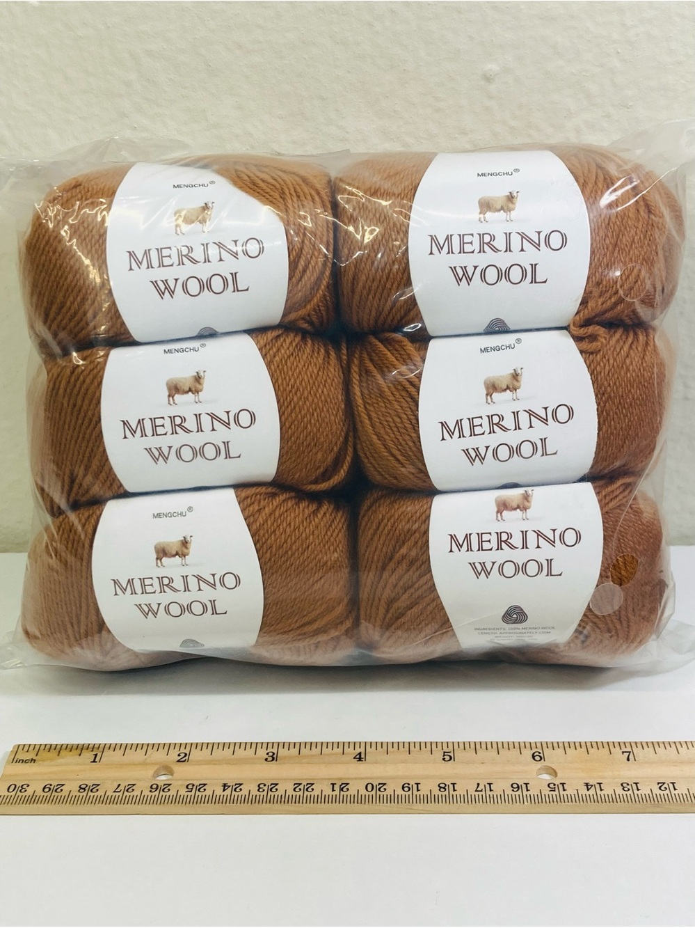6 NWT ~300g Total Mengchu 100% Merino Wool Yarn 6 Skeins Color Fall Leaves